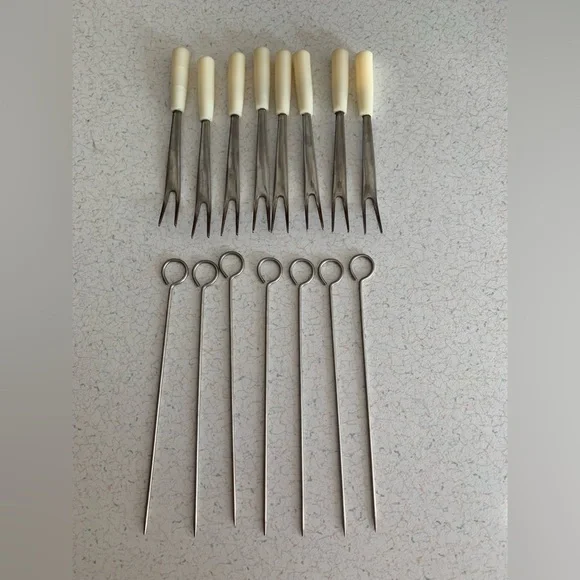 Set of Mini Skewers Fondue Forks ~ mix set Of 15 - MCM Japan Stainless Nice