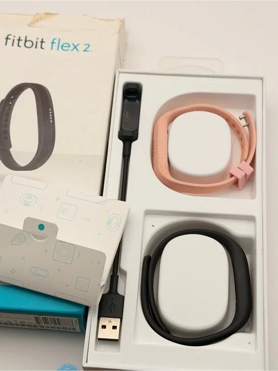 Fitbit flex 2, full set, tested, pink and black band, Charger included, manuals