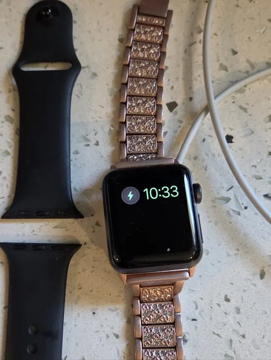Rose Gold Smartwatch Series 3 with Decorative Link Band - Compatible Wearable