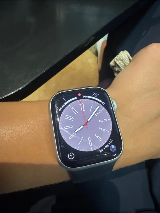 Apple Watch Series 8  - Starlight Aluminum Case with Black Sport Band