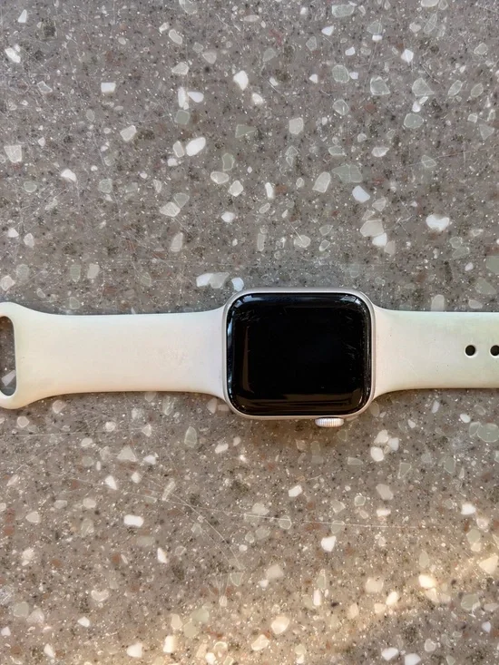 Silver Smartwatch with White Sport Band - Wireless Wearable