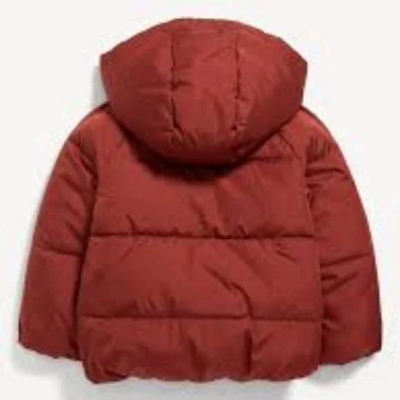 NWT 3T Old Navy Water-Resistant Hooded Puffer Jacket Coat Sienna Desert Rust