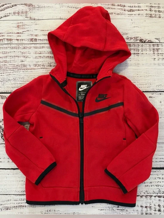 Nike Tech Fleece Jacket 3T Red Black