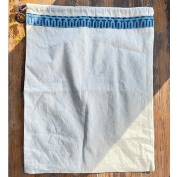 Tory Burch Women's Purse Shoe Travel Storage Dust Bag White Blue OS‎