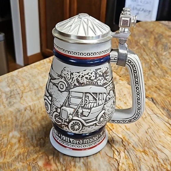 AVON 3D CAR AUTOMOBILE lidded Beer Stein, Mug, Cup
