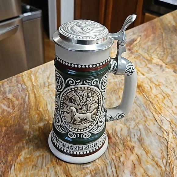 AVON 3D Lidded HUNTING FISHING Beer Stein Mug Cup