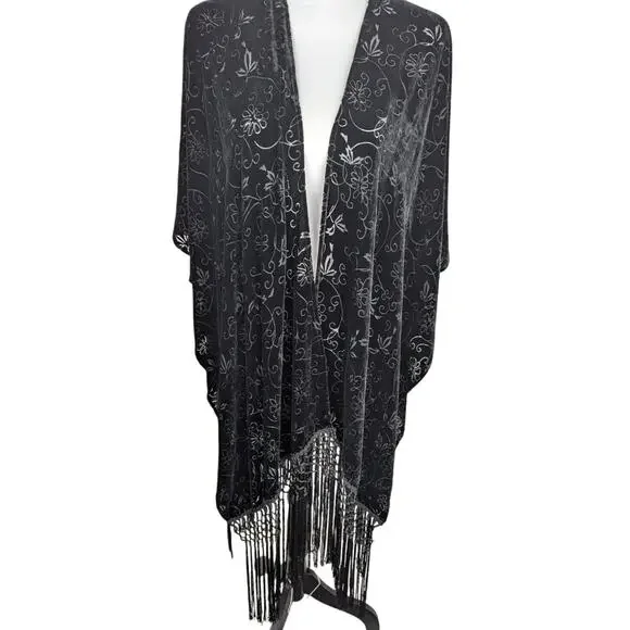 kay Unger burnout silk velvet Wrap/Shawl 58