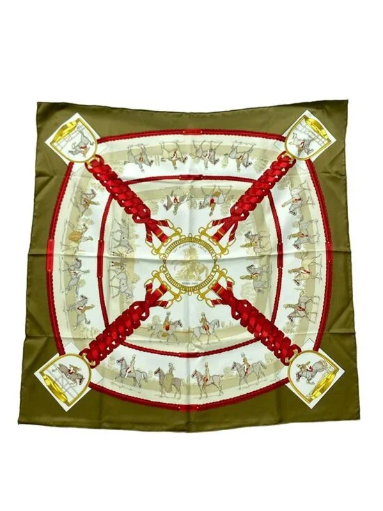Hermes Scarf Carre 90 Silk 100% les Allure Deux Cheval