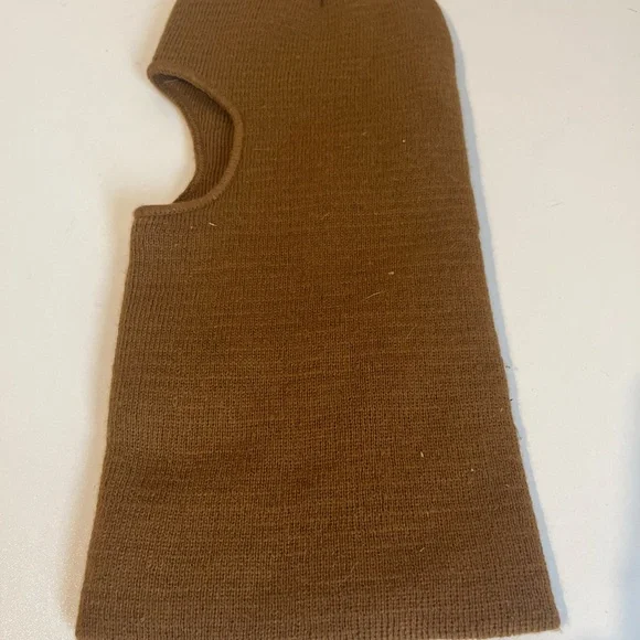 Balaclava Brown Knit face mask winter Chunky Ribbed Coyote Color