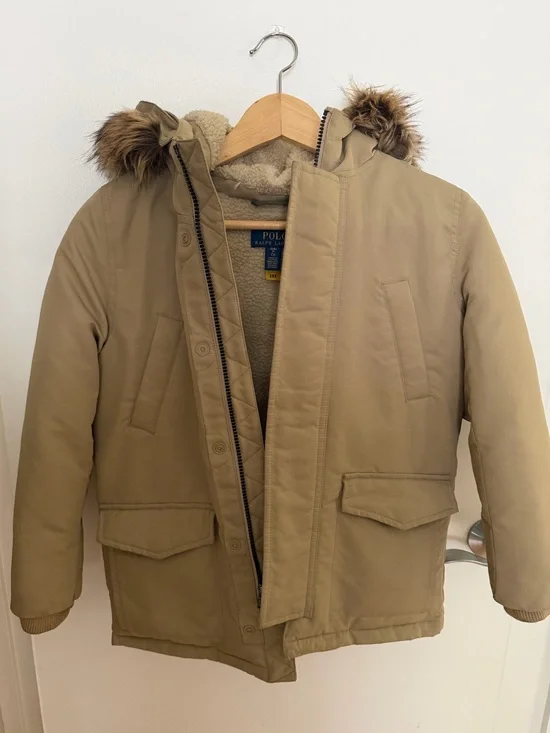 Polo by Ralph Lauren Cream Sherpa-Lined Jacket for Kids