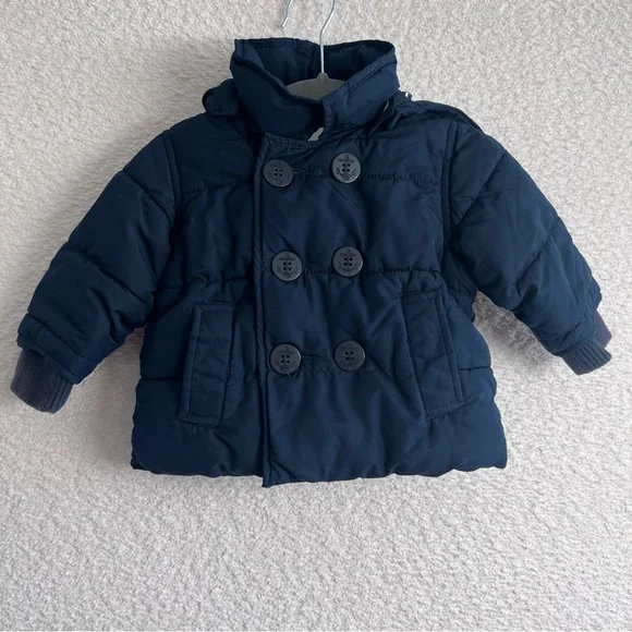 GAP Baby Blue Peacoat Puffer ColdControl With Hood Size 0-6‎ Months