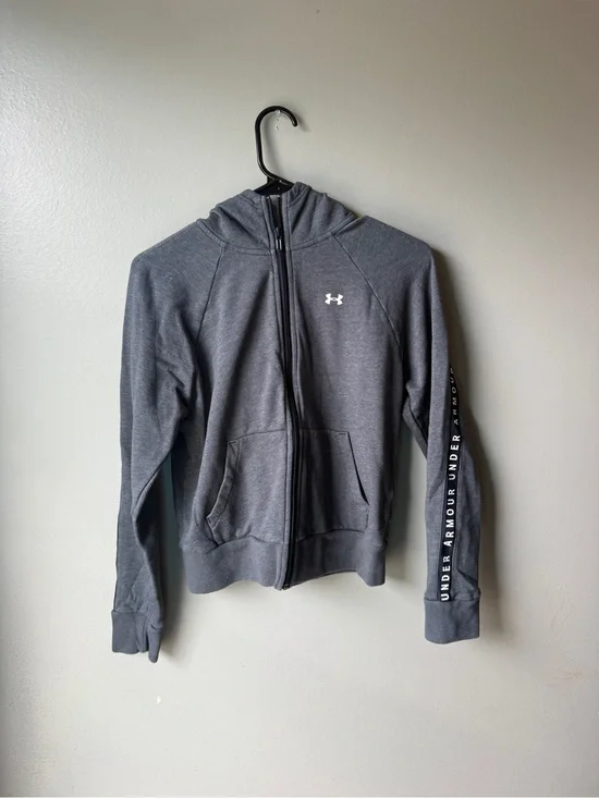 Under Armour Gray Full Zip Hoodie Youth Small