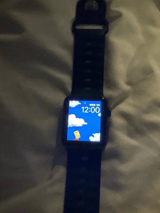 Apple Black Smartwatch with Black Silicone Band - Classic Wearable