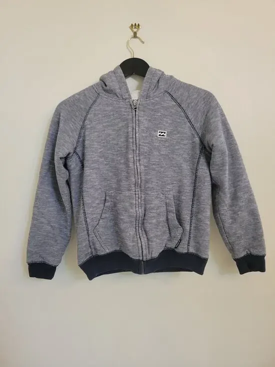 Billabong Boy's Balance Sherpa Zip Hoodie - Dark Slate Heather Sz S