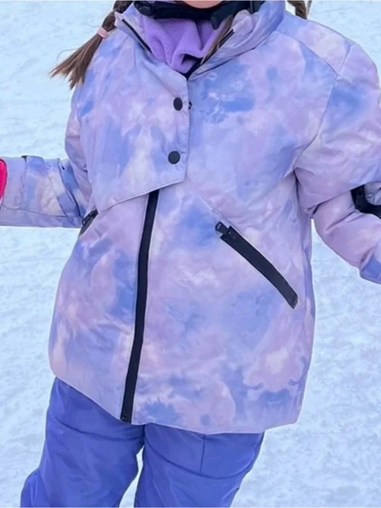 Zara Lavender Tie-Dye Puffer Jacket for Kids