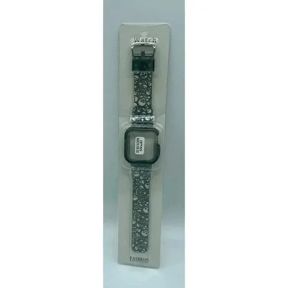 Skull Watch Band for Apple Watch 38mm 40mm 41mm Jelly Crystal‎ Bumper Case