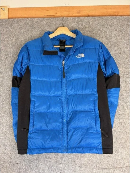 North Face Crimptastic Jacket Boys Large Blue Black Down Puffer Pertex Quantum