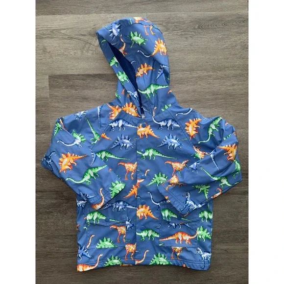 Hatley Pottery Barn Kids Blue Dinosaur Print Raincoat, Size 6