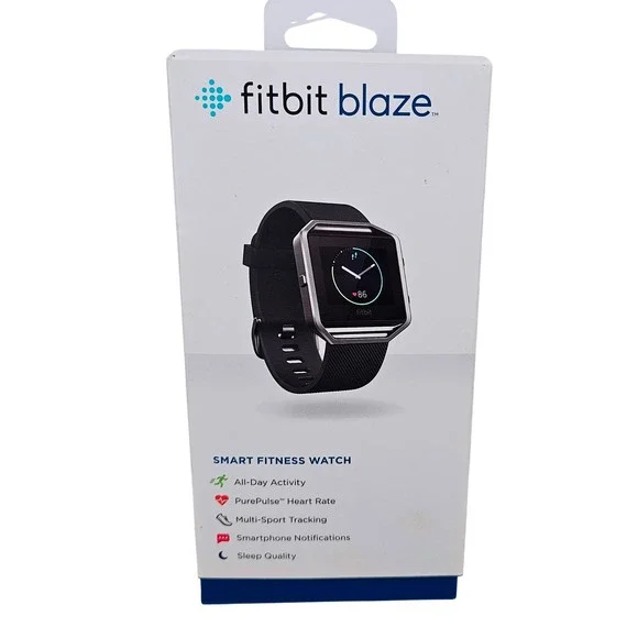 Fitbit Blaze Smart Fitness Watch Black Silver Large FB502 Heart Rate Tracker