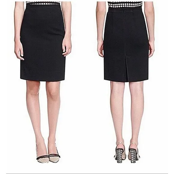Tory Burch Ulisse Wool Crepe Pencil Skirt black size 4