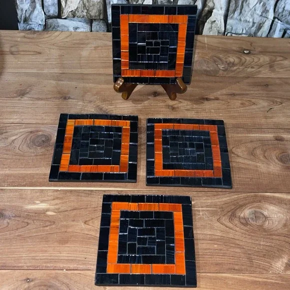 Set of 4 square coasters-Iridescent 4