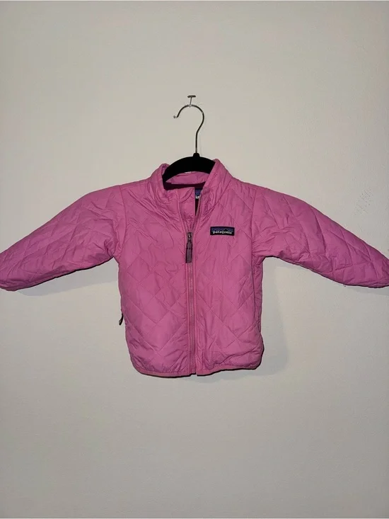 Patagonia Pink and Purple Kids Jacket with Logo Patch