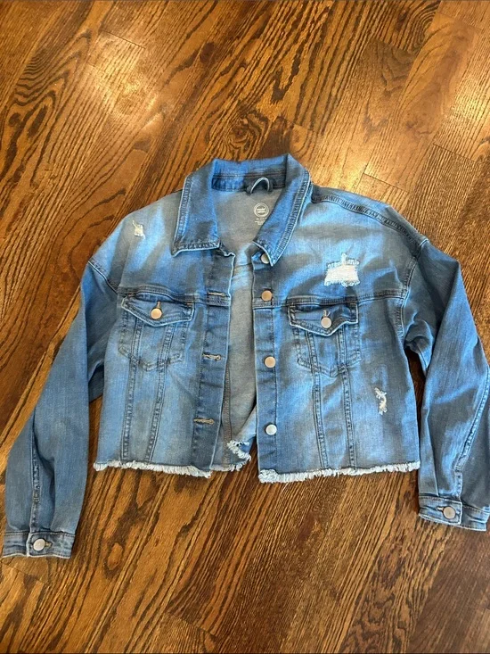 wonder nation Light Blue Distressed Denim Jacket