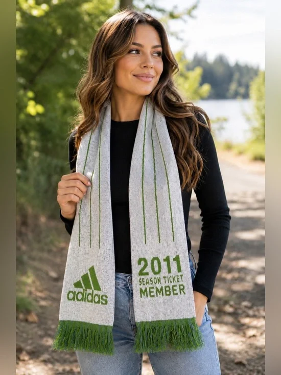 Adidas Seattle Sounders FC Scarf 2011 Season Ticket Member Knit Soccer Fan Gear