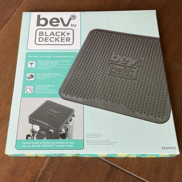 bev by BLACK+DECKER Cocktail Maker Bar Mat BEBM120 Gray Silicone Prep Station