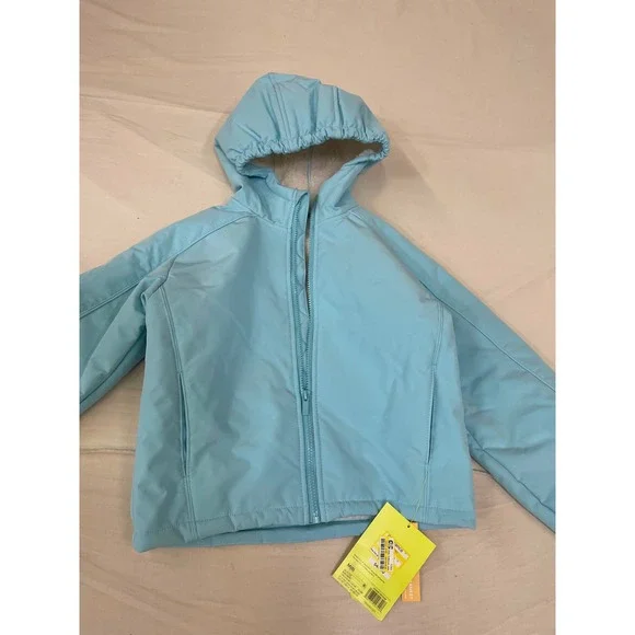 All in Motion Kids Softshell Sherpa Lined Hooded Jacket Light Blue Size M 8