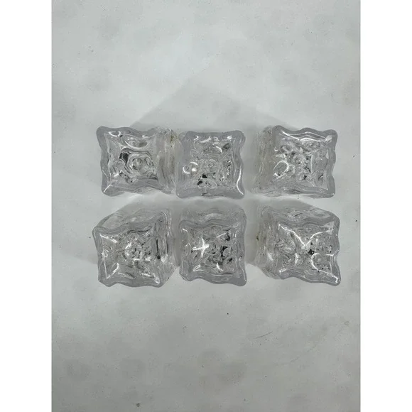 Set of 6 LED Light Up Ice Cubes Multi-Color Flashing Reusable Party Decor Clear