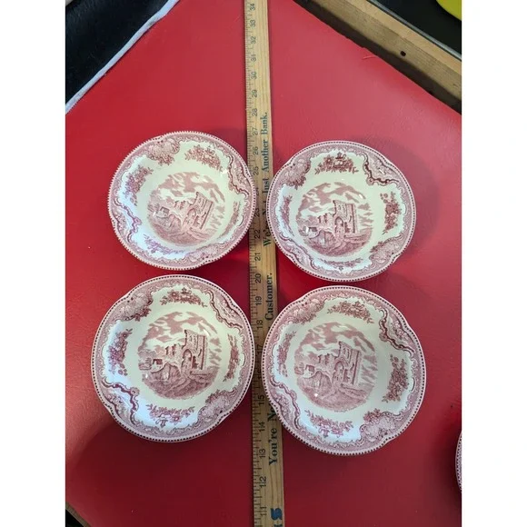 4 lot Johnson Bros‎ England vintage Old Britain castles cereal bowl earthenware