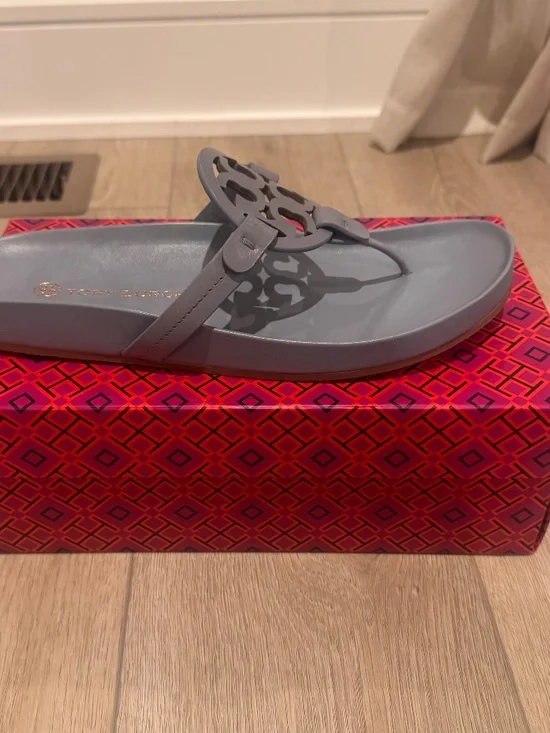Tory Burch Miller Cloud Sandal, Cloud Blue, Size 10