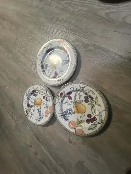 Dansk Umbrian Fruits Porcelain Salad Plates - Set of 3