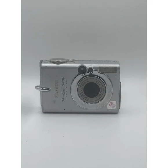 Canon PowerShot S400 Digital ELPH 4.0MP Silver Camera Untested For Parts/Repair