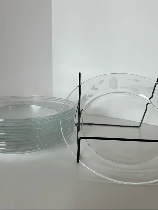 Princess House Heritage design. Clear Glass Salad Plate - Set of 12