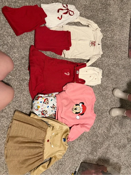 Mixed Girls Holiday Clothing Lot - Red, Pink, Cream, Tan