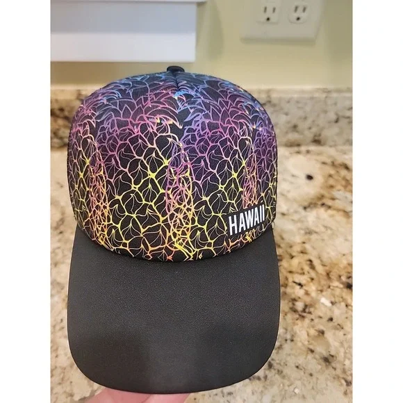 Surfware Hawaiian Classic trucker hat with mesh and snapback.  Multi color front