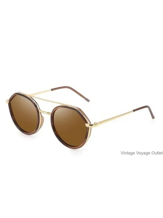 Tangle Free Round Aviator Sunglasses - Polarized UV400, Lightweight Metal