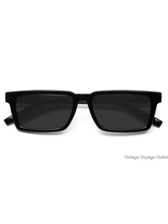 Retro Rectangular Polarized Sunglasses for Men Women UV Protection Driving