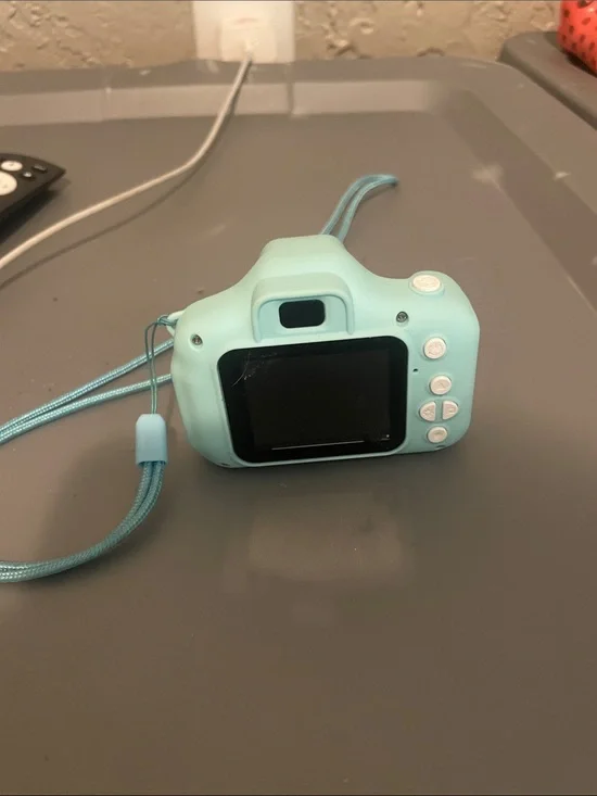 Compact Kids Digital Camera in Mint Blue with Wrist Strap
