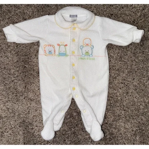 Baby Boy Girl Clothes‎ Vintage Carter's Newborn Terry Cloth Peek A Boo Outfit