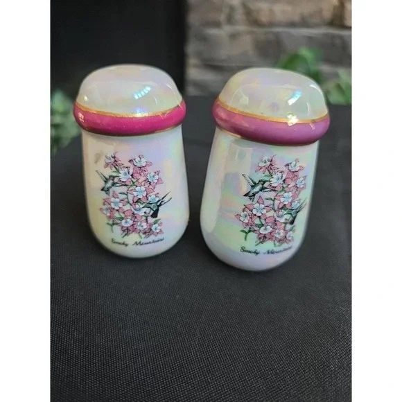 VTG Iridescent SMOKEY MOUNTAINS  Souvenirs Salt and Pepper Shakers