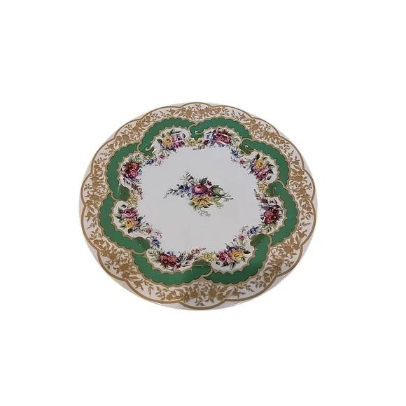 Andrea by Sadek COLLECTION SEVRES Floral Gold Gilded Salad Plate EXCELLENT 1996