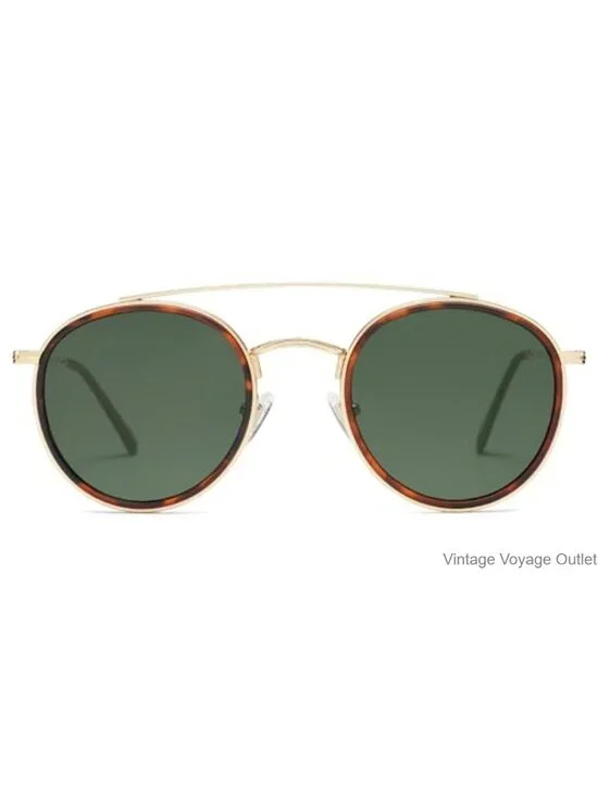 Retro Round Double Bridge Sunglasses - UV400 Polarized Men Women