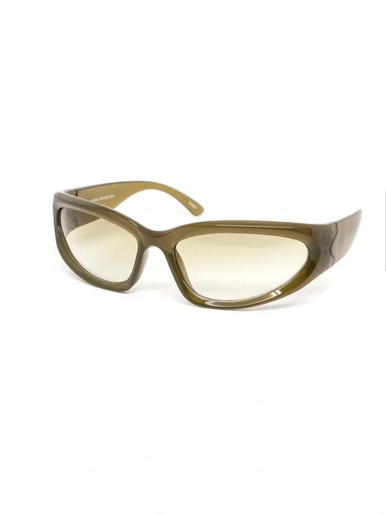 Oval Fashion Sunglasses - Olive Tint