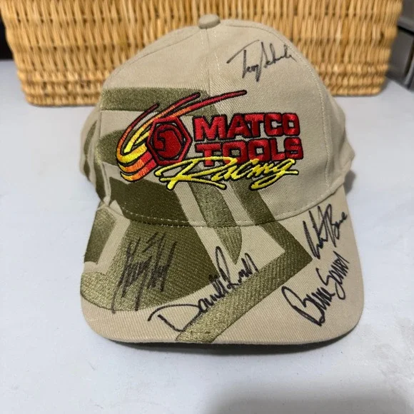 Matco Tools Racing Autographed Snapback Hat Tan NHRA Motorsports Signed Cap Mens