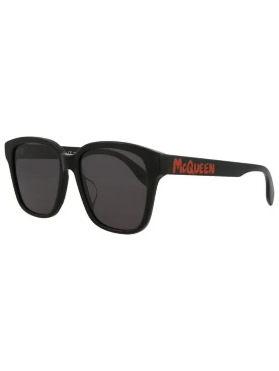 New Alexander McQueen Womens Square/Rectangle Black Black Grey Fashion Designer