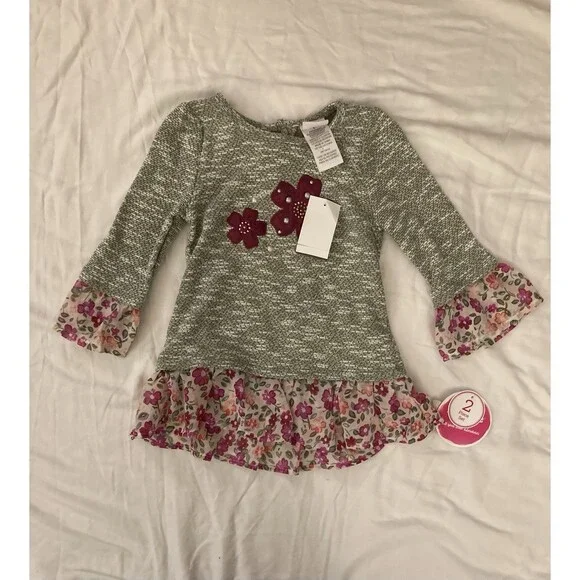 Size 5 Nannette Kids girl clothes - 1 piece Top | flower theme