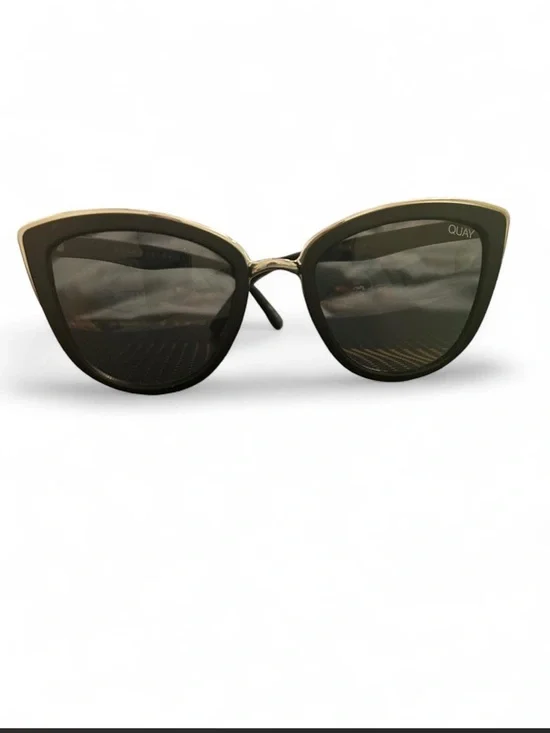 Quay Australia Black and Silver Cat Eye Sunglasses